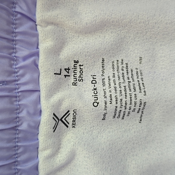 XERSION GIRLS PURPLE RUNNING SHORTS WITH BUILT-IN BRIEFS SIZE LARGE 14 - Picture 5 of 16
